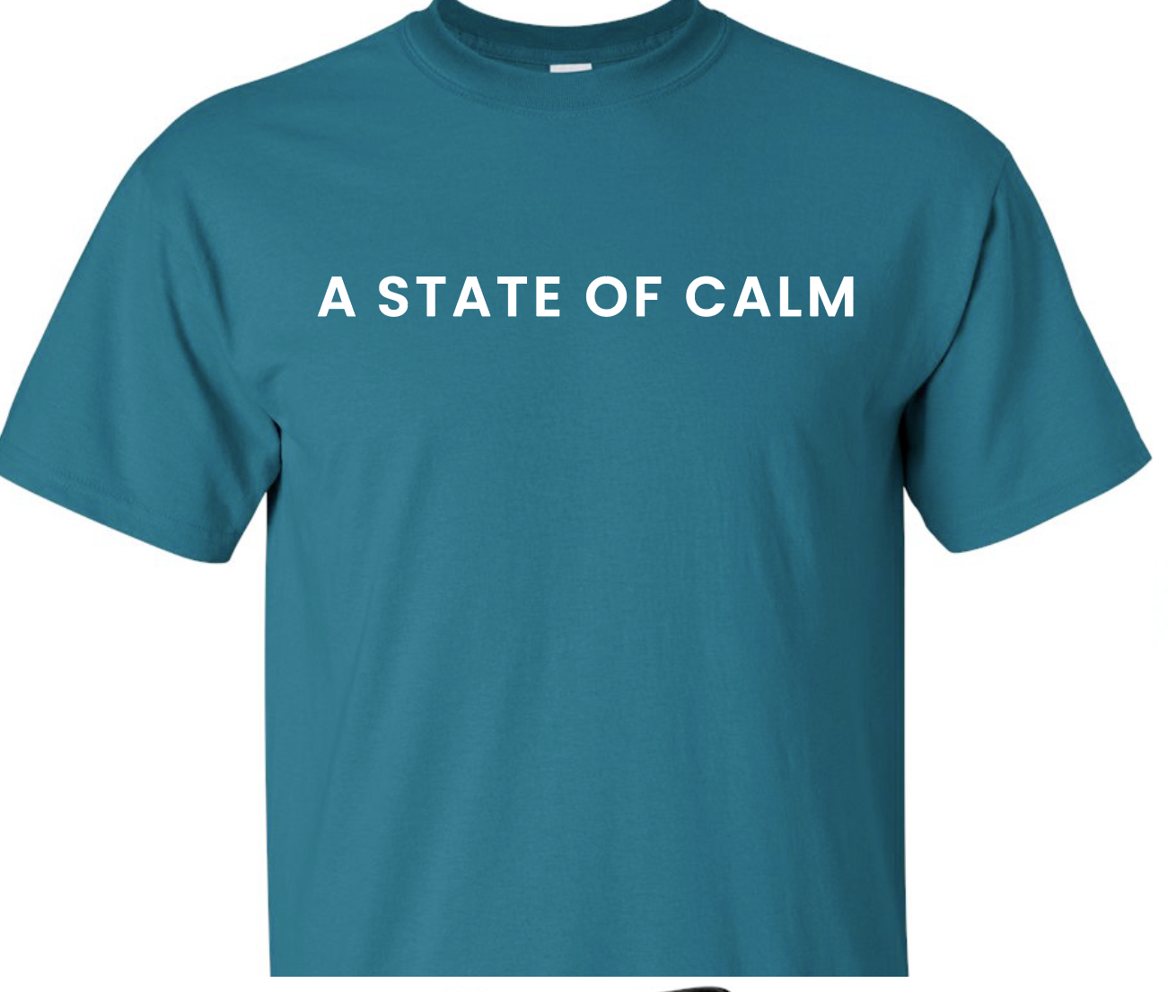 
  
  A STATE OF CALM TEES WITH WORDS ACROSS THE CHEST
  
